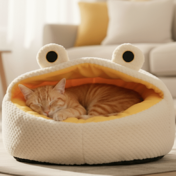 Cozy Frog Cat Bed